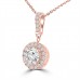 0.96 Ct Ladies Round Cut Diamond Solitaire Pendant Rose Gold